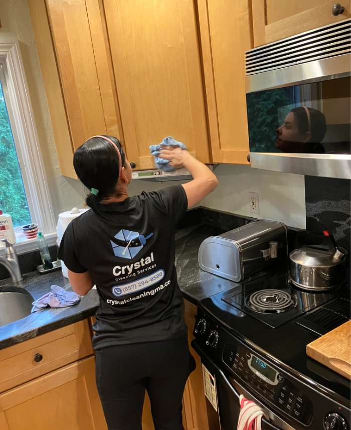 Professional house cleaner providing residential cleaning in the Boston area